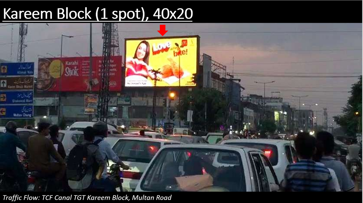 Kareem Block (1 Spot) | Digital Billboard | Lahore